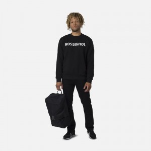 Rossignol Logo Bomull Sweatshirt Round Neck Svarte | XYESJL589