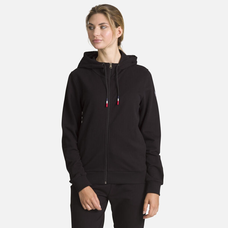 Rossignol Full-zip Hette Logo Bomull Sweatshirt Svarte | VOJWSX409