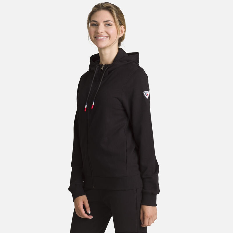 Rossignol Full-zip Hette Logo Bomull Sweatshirt Svarte | VOJWSX409