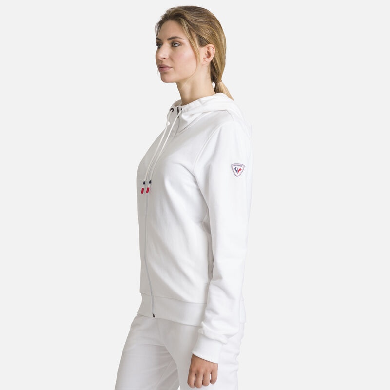 Rossignol Full-zip Hette Logo Bomull Sweatshirt Hvite | HNGPSU795