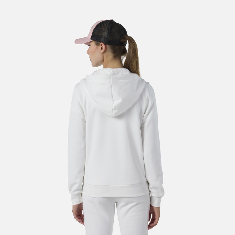 Rossignol Full-zip Hette Logo Fleece Sweatshirt Hvite | OZUGRN708