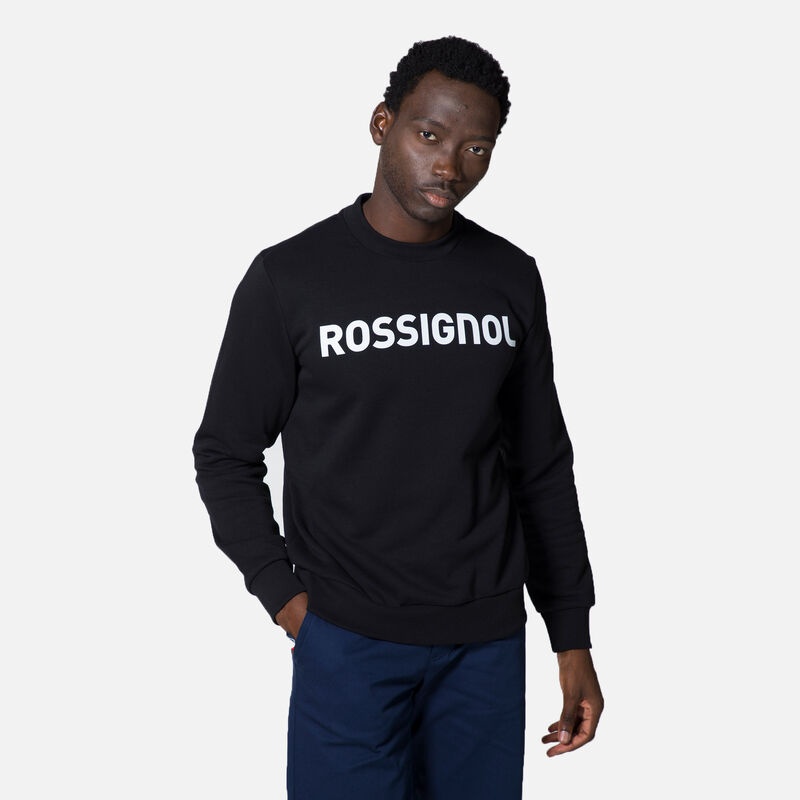 Rossignol Logo Bomull Sweatshirt Round Neck Svarte | GMWFSA742