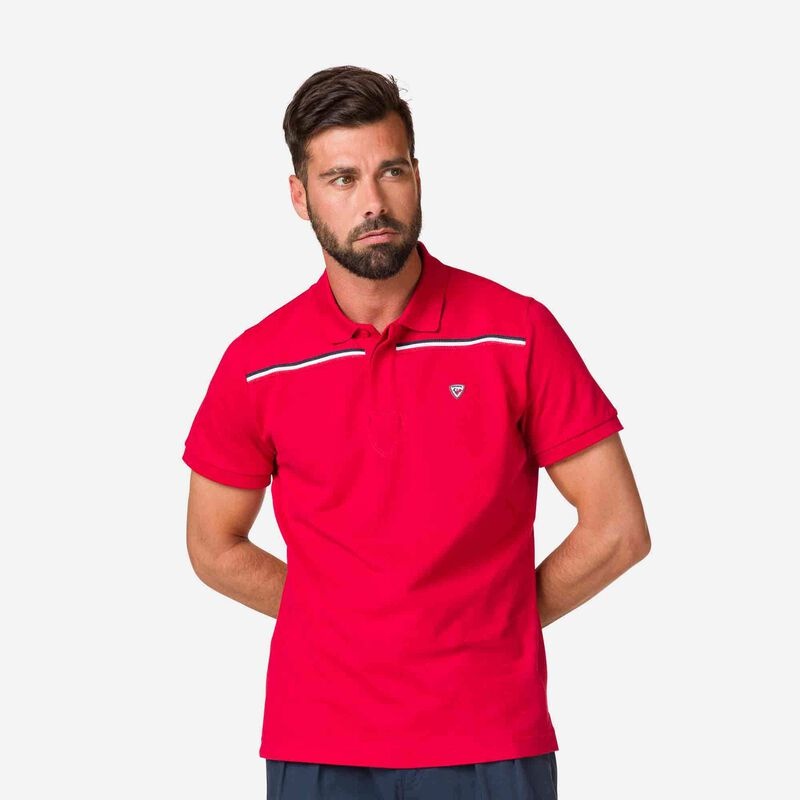 Rossignol Logo Polo Tape Shirt Carmin | DSRMKE039