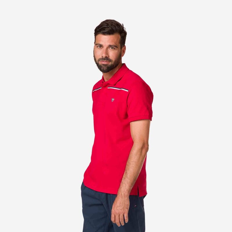 Rossignol Logo Polo Tape Shirt Carmin | DSRMKE039